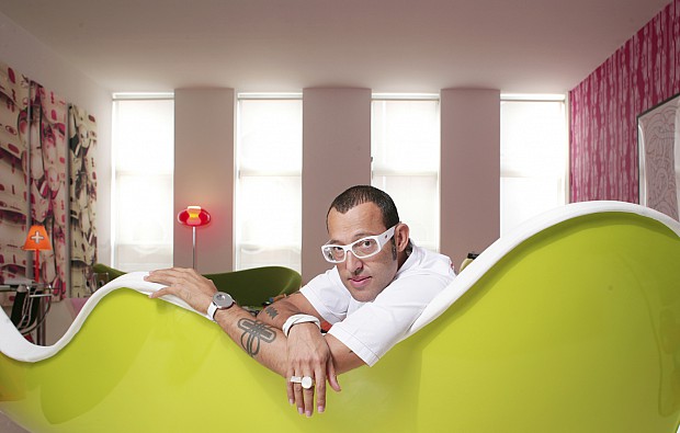 karim Rashid designer in his house in New York